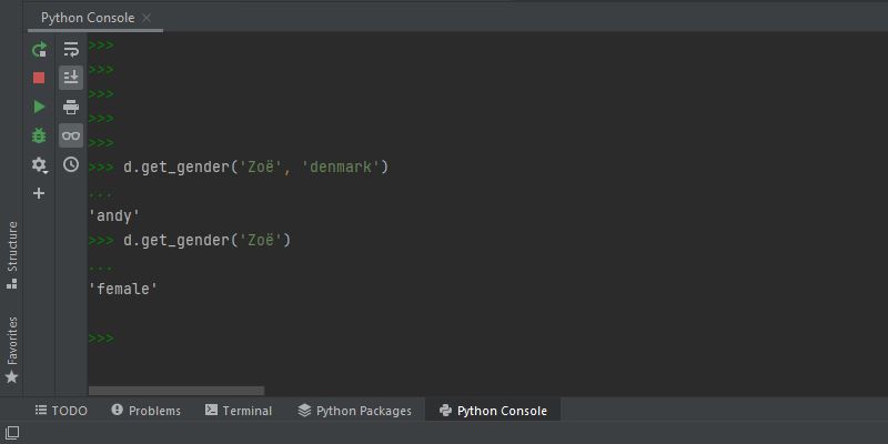 Matching First Names and Gender using gender-guesser